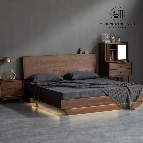 PREMIUM │KADEN Rustic Solid Wood Storage Bed Frame