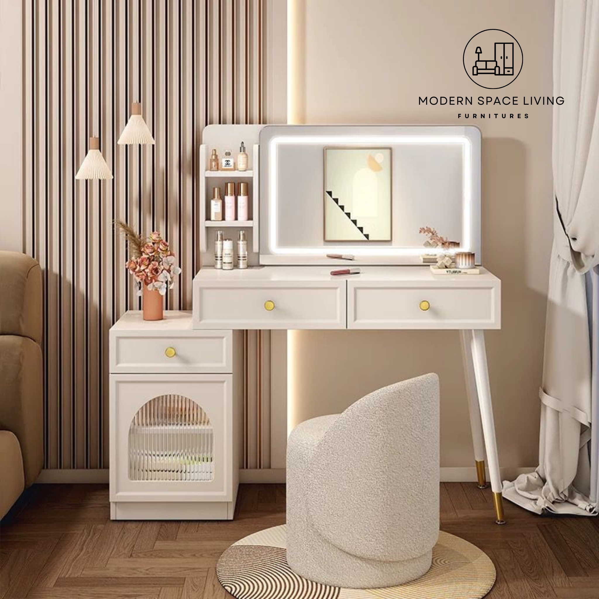 HALIA Modern LED Dressing Table Set Modern Space Living HALIA Modern LED Dressing Table Set Modern Space Living