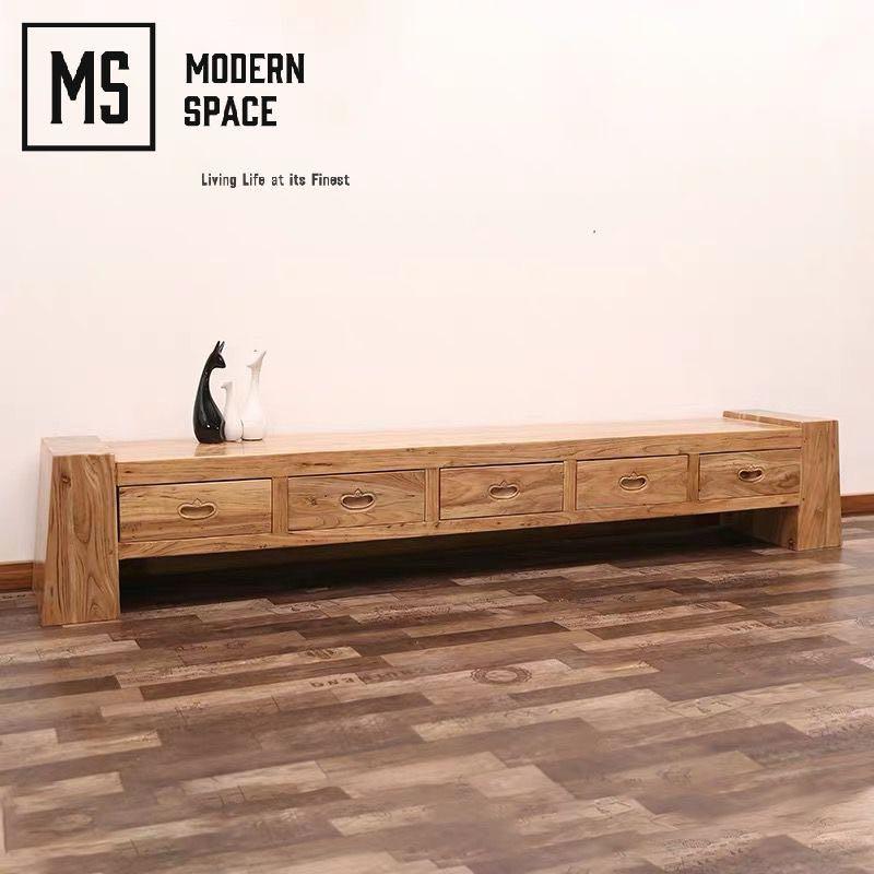 MEGAPIXEL Rustic Solid Wood TV Console – Modern Space Living