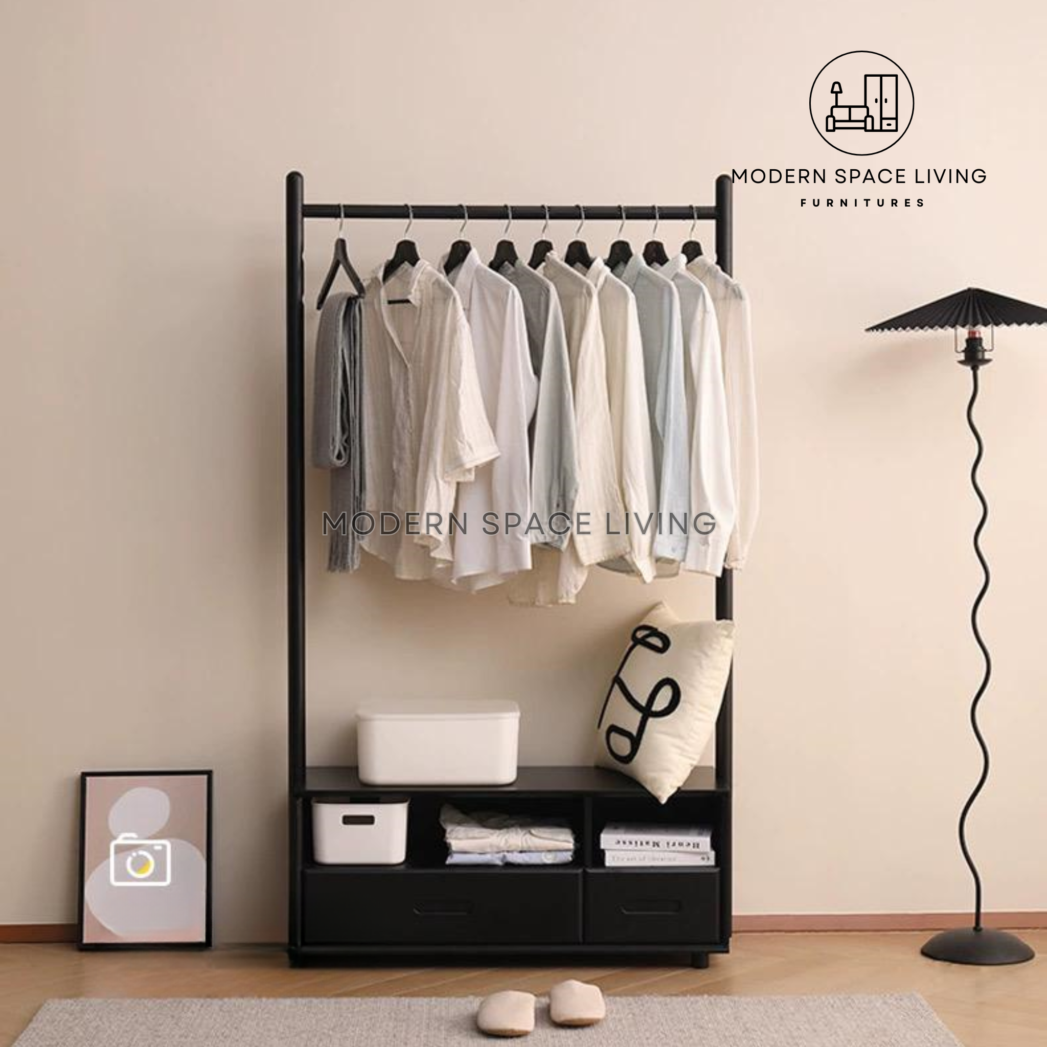 ABIGAEL Solid Wood Clothes Rack – Modern Space Living