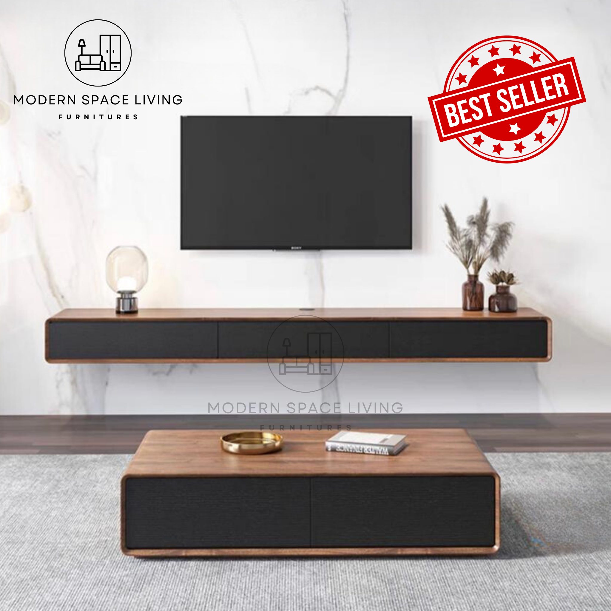 Tv Console And Coffee Table Set DEONN Modern Floating TV Console / Coffee Table – Modern Space Living