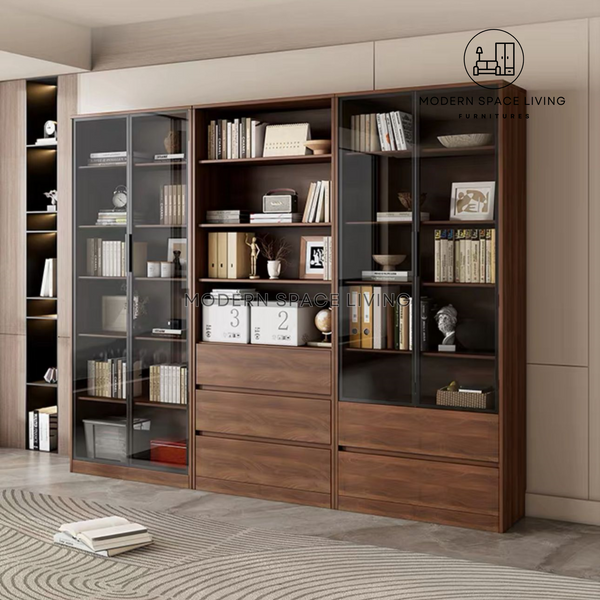 RALPH Modern Solid Wood Bookcase Cabinet