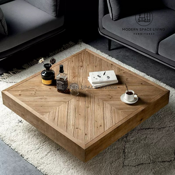 BOBBIN Rustic Solid Wood Coffee Table