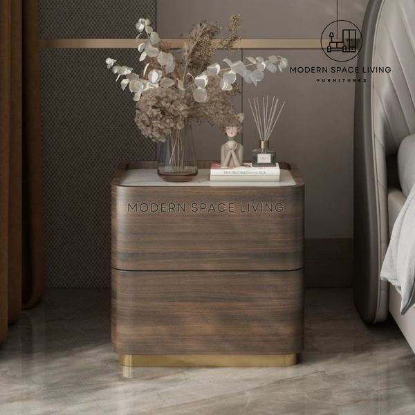 PREMIUM│BIDEN Modern Sintered Stone Bedside Cabinet