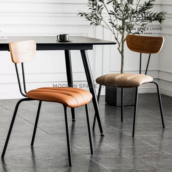 GLENNA Minimalist Leather Dining Chair