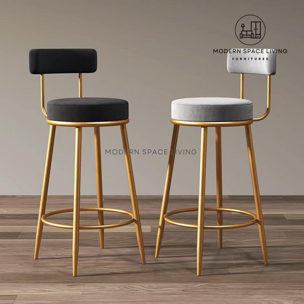 WINNIE Modern Velvet Bar Stool