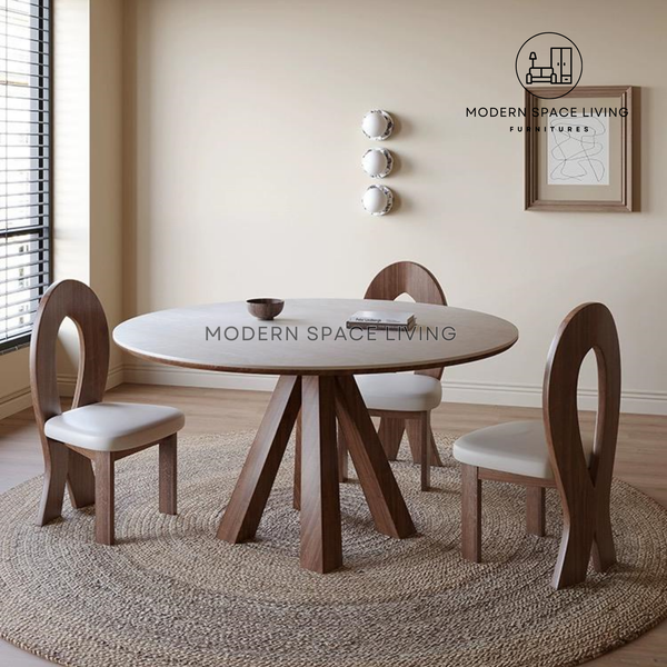 CHARLOTTE Modern Solid Wood Round Dining Table