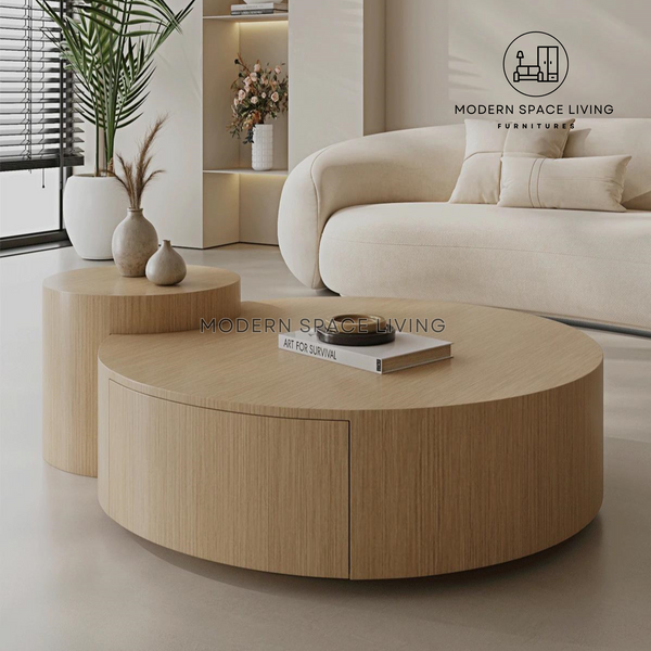 GIOR Japandi Round Nesting Coffee Table