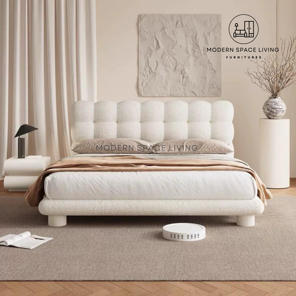 ELINDA Modern Boucle Bed Frame