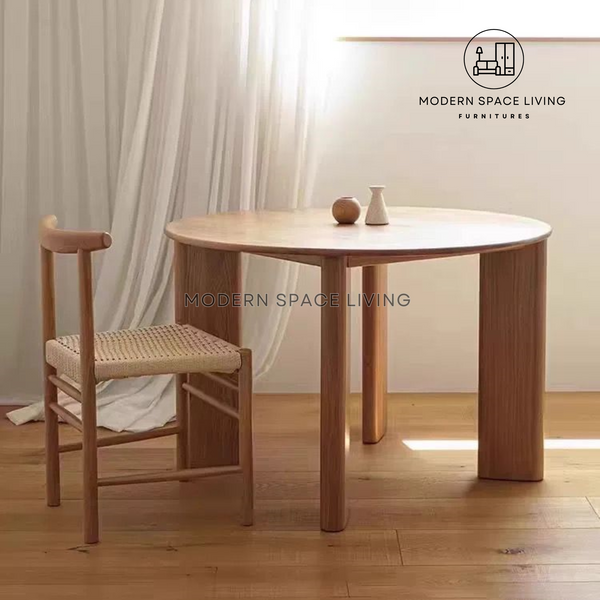 ULANI Japandi Solid Wood Round Dining Table