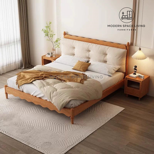 SUSAN Rustic Solid Wood Bed Frame