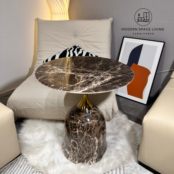 PAULVIS Modern Marble Round Side Table