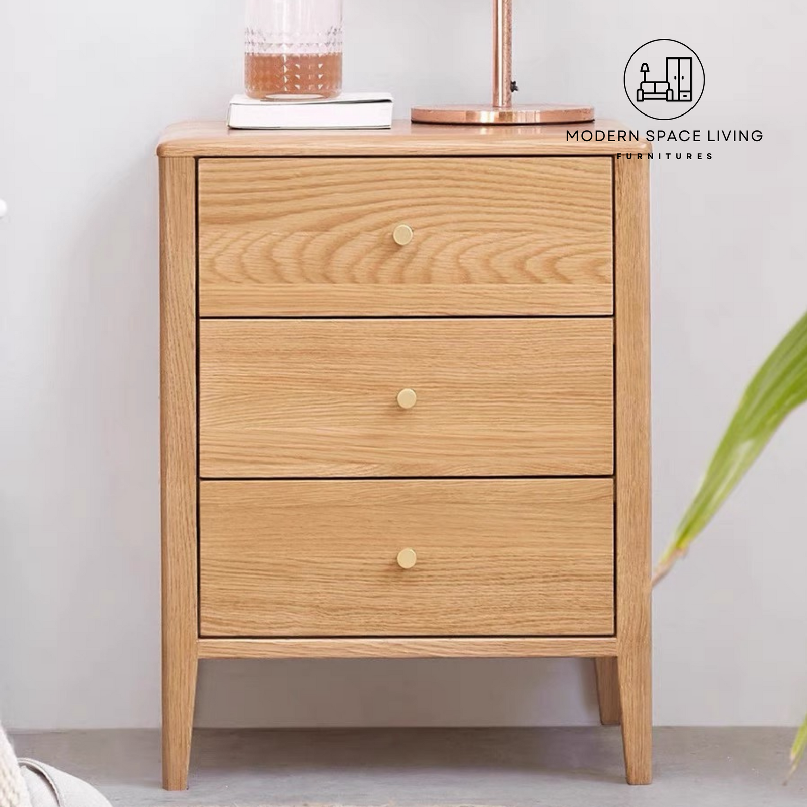 MALLY Japandi Bedside Table Modern Space Living