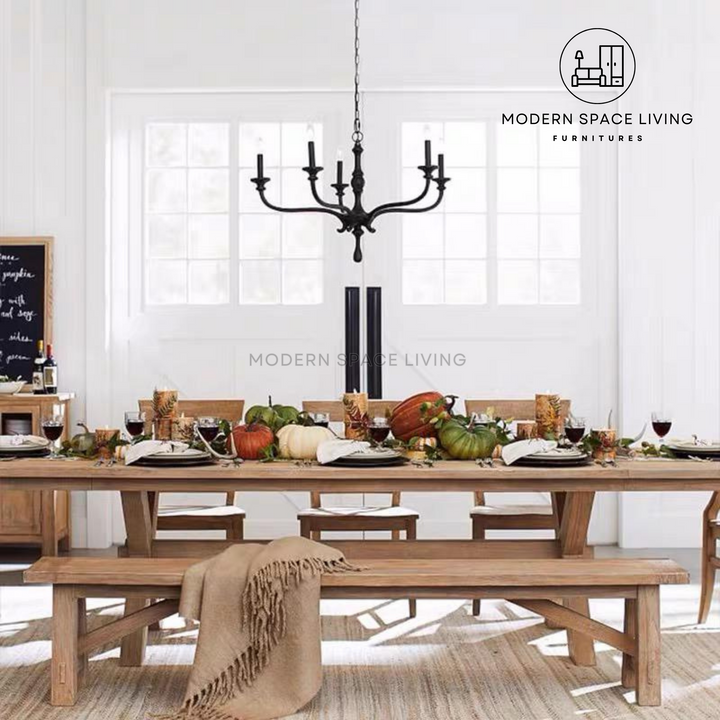 BELTRAN Solid Wood Dining Table – Modern Space Living