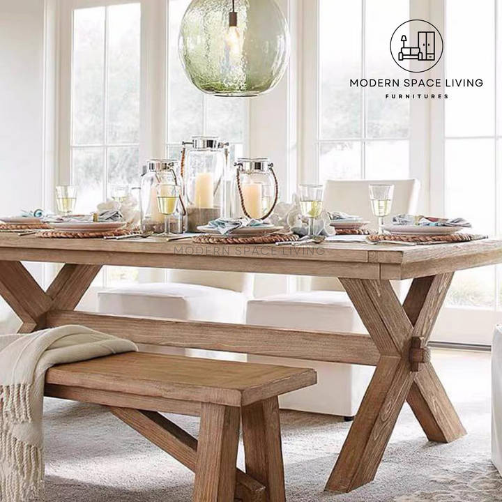 BELTRAN Solid Wood Dining Table – Modern Space Living