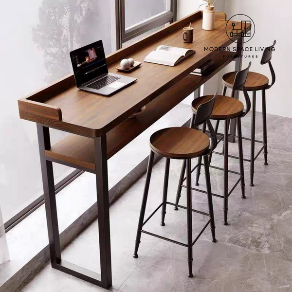 FEDO Modern Solid Wood Bar Table