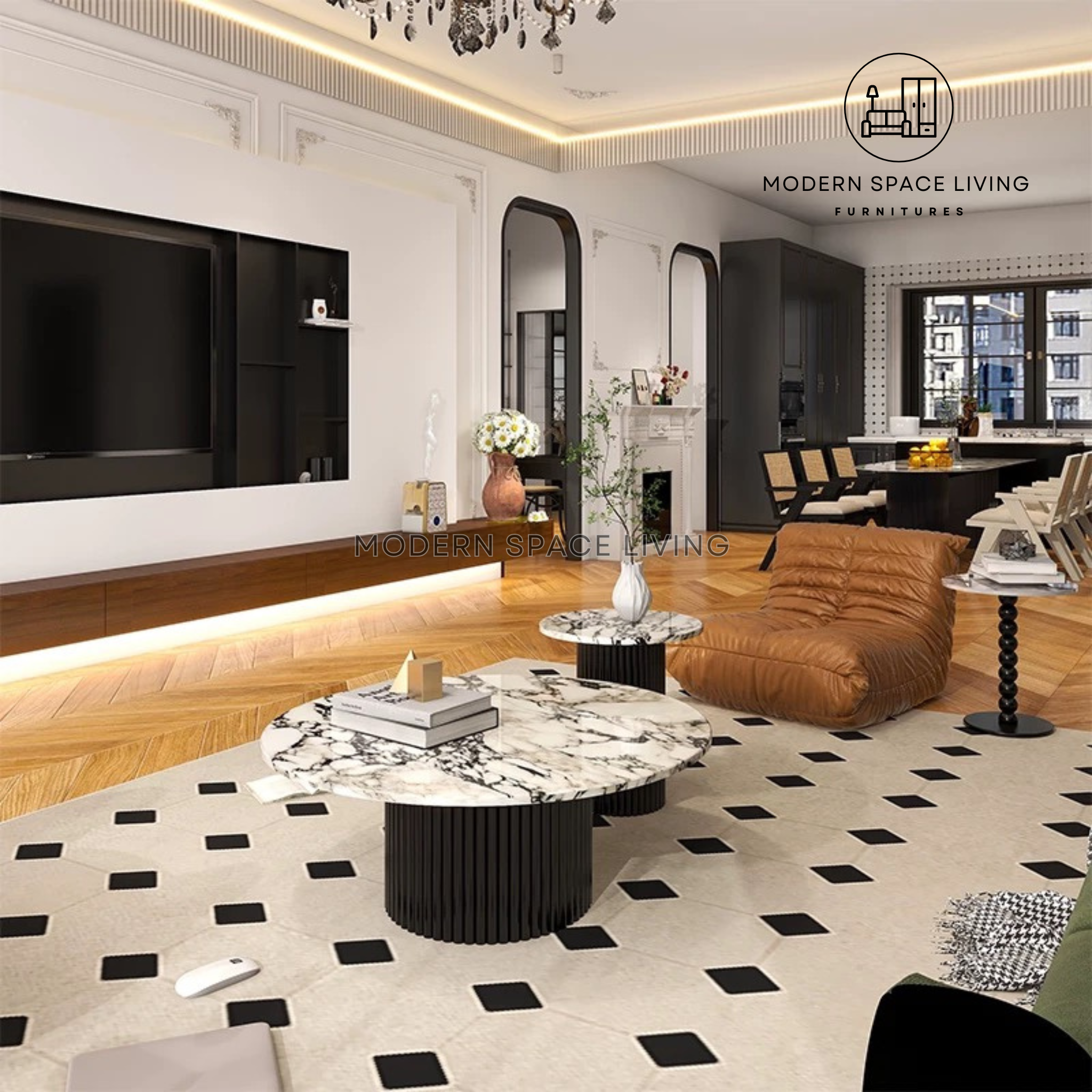PREMIUM | JUNIA Modern Marble Coffee Table – Modern Space Living