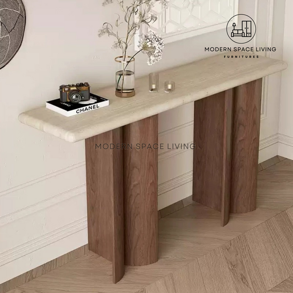 BANJO Modern Travertine Stone Hallway Console