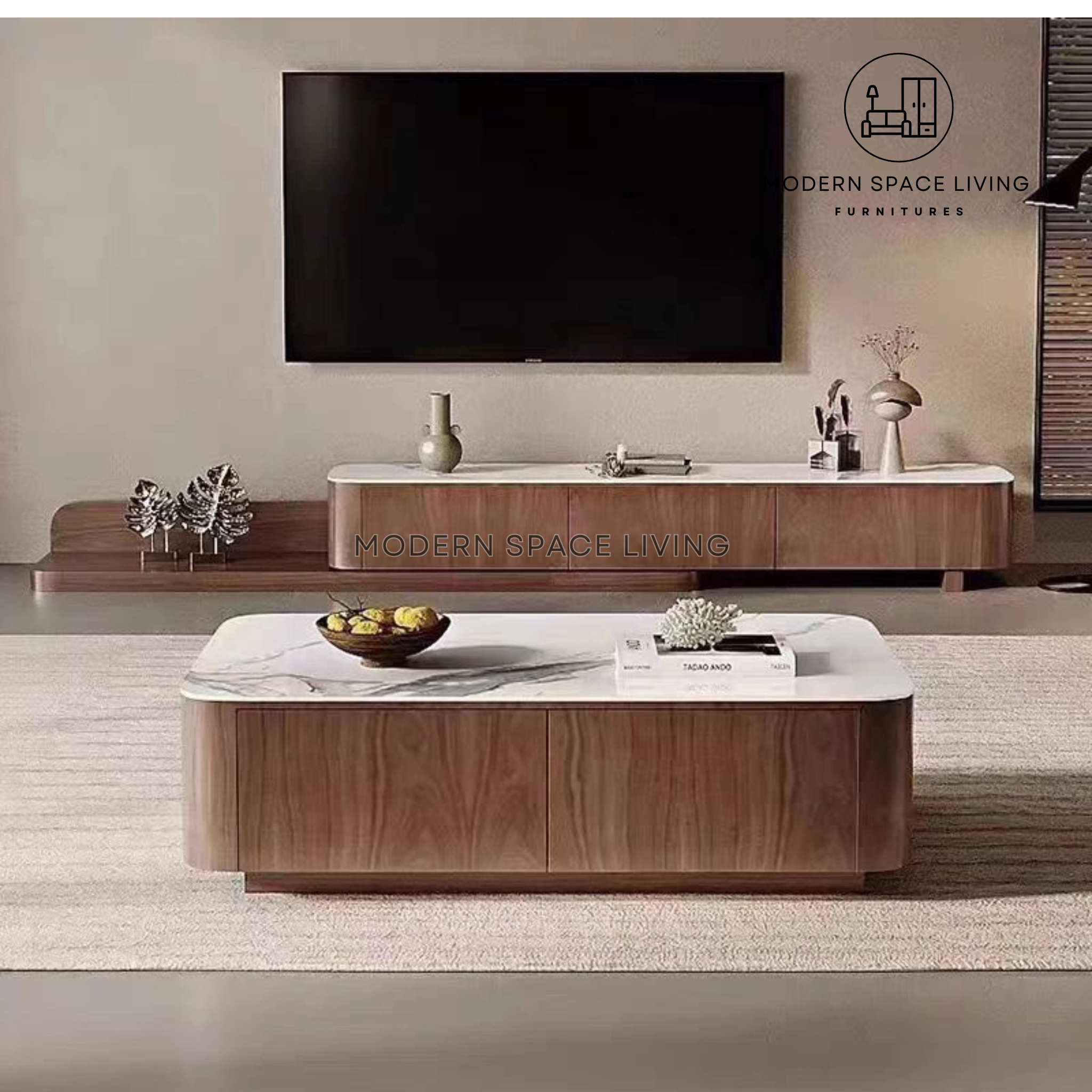 Tv Console And Coffee Table Set VENETIA Modern Extendable TV Console / Coffee Table – Modern Space Living