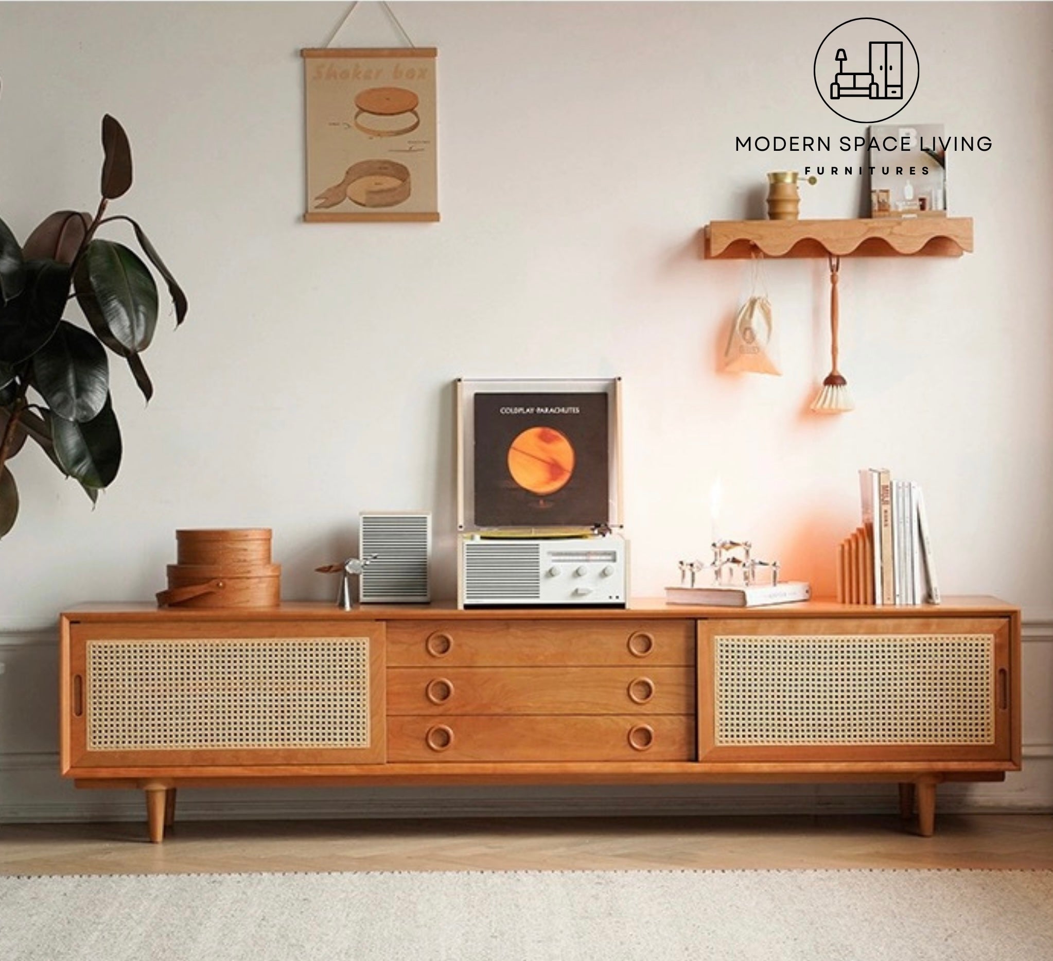 MIKIYA Japandi Solid Wood TV Console – Modern Space Living
