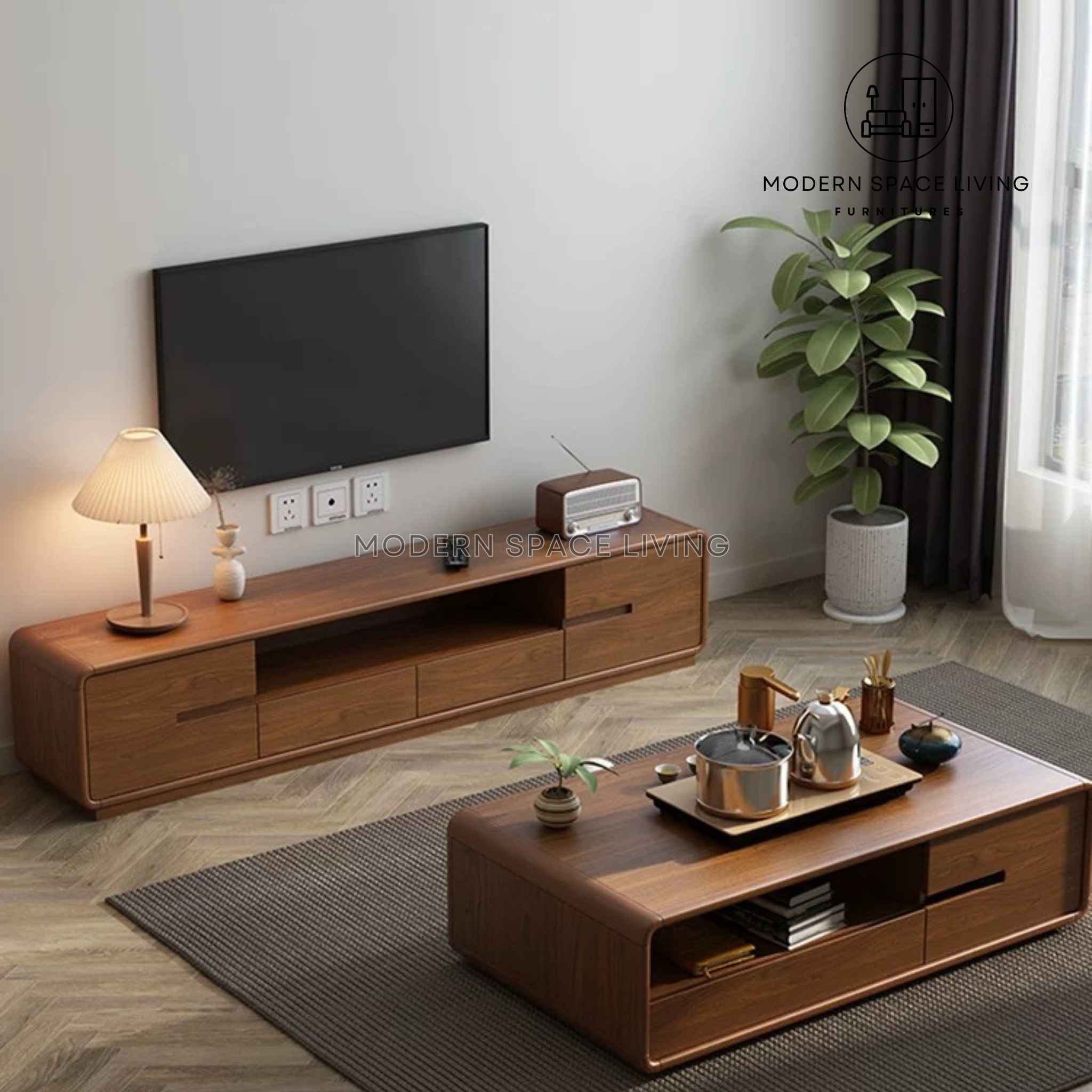 Tv Console And Coffee Table Set JACOBI Modern TV Console / Coffee Table – Modern Space Living