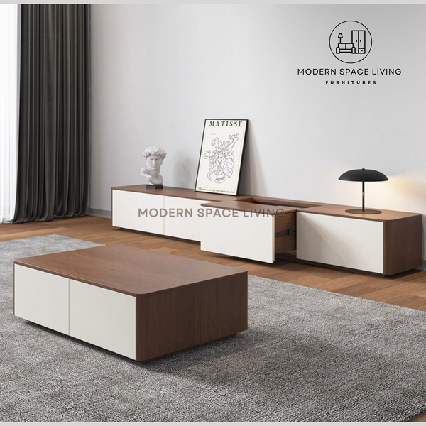 MARJORIE Modern Solid Wood TV Console / Coffee Table