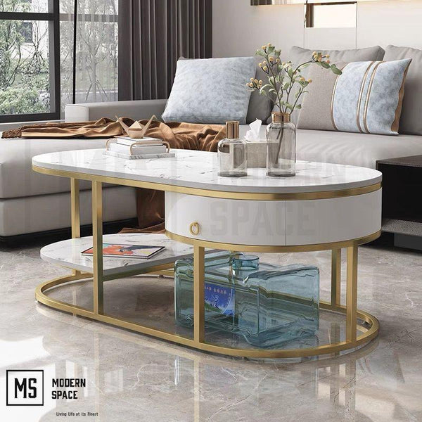 EMELY Modern Marble Coffee Table