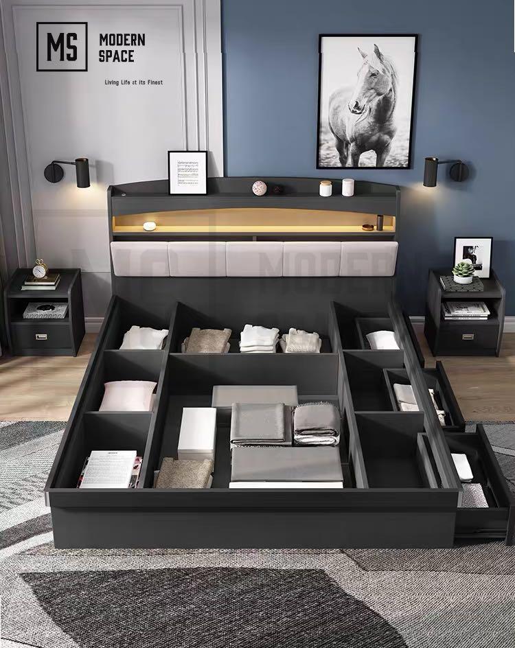 HAROLD Modern Storage Bed Frame – Modern Space Living