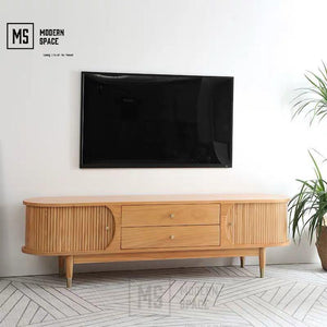 DECLAN Scandinavian Solid Pine Wood TV Console