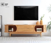 Load image into Gallery viewer, DECLAN Scandinavian Solid Pine Wood TV Console
