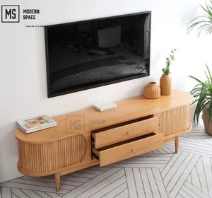 DECLAN Scandinavian Solid Pine Wood TV Console