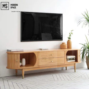 DECLAN Scandinavian Solid Pine Wood TV Console