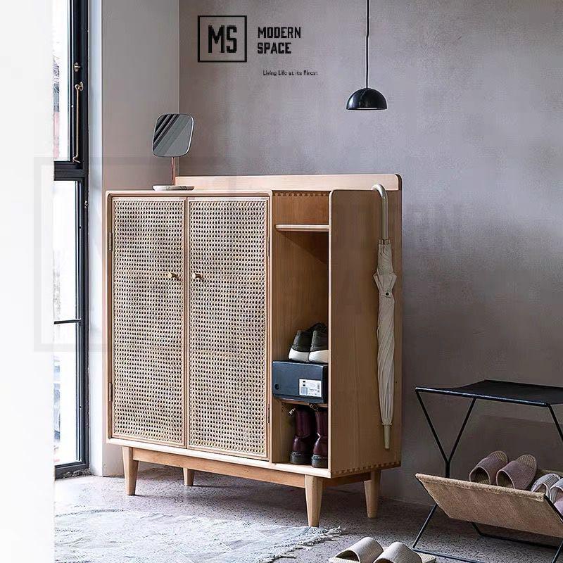 Rattan shoe rack store