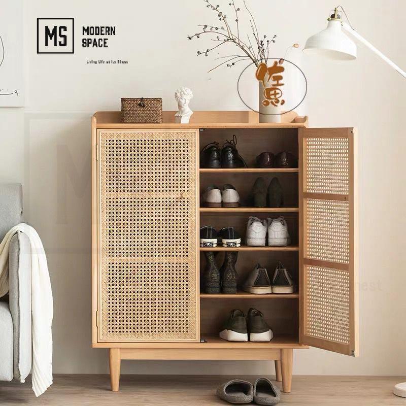 GASOLINE Vintage Rattan Shoe Cabinet