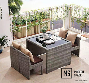 JEREEN Outdoor Rattan Dining Set