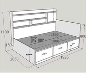 JERICHO Contemporary Storage Bed Frame