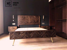 Load image into Gallery viewer, MAKI Herringbone Solid Wood Bed Frame
