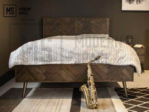 MAKI Herringbone Solid Wood Bed Frame