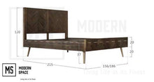Load image into Gallery viewer, MAKI Herringbone Solid Wood Bed Frame
