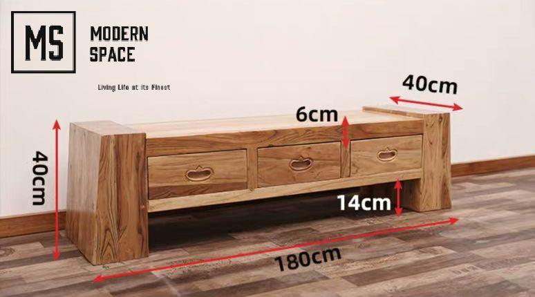 MEGAPIXEL Rustic Solid Wood TV Console – Modern Space Living