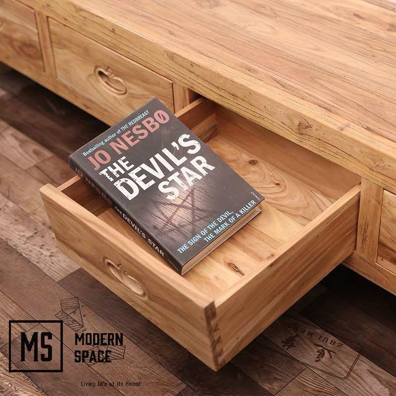 MEGAPIXEL Rustic Solid Wood TV Console – Modern Space Living