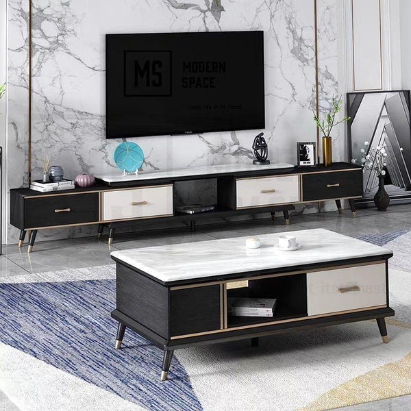 MELLOW Extendable Marble TV Console