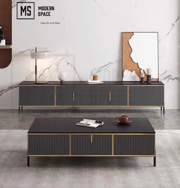 MENDY II Modern Luxe Fluted TV Console / Coffee Table