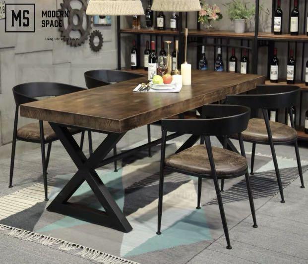 Modern industrial dining table set sale