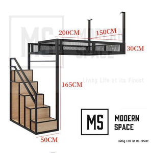 ALAINA Modern Industrial Loft Bed