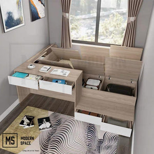 OSAKA Solid Wood Storage Platform Bed