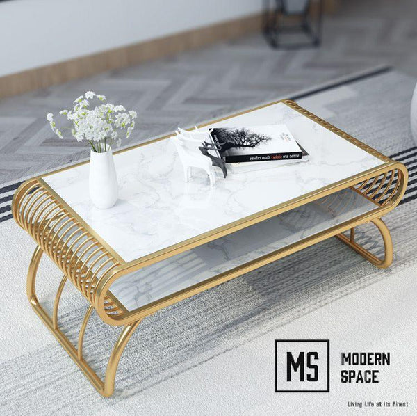 VANNIE Modern Marble Coffee Table