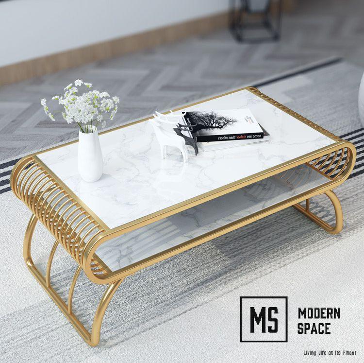VANNIE Modern Marble Coffee Table